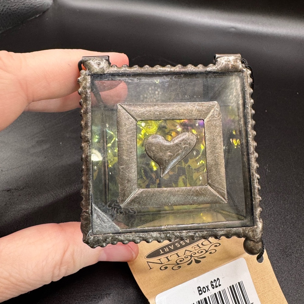 J. Devlin Glass Art Heart Trinket Box - Picture 9 of 9